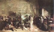 Gustave Courbet the studio of the painter,a real allegory Spain oil painting artist